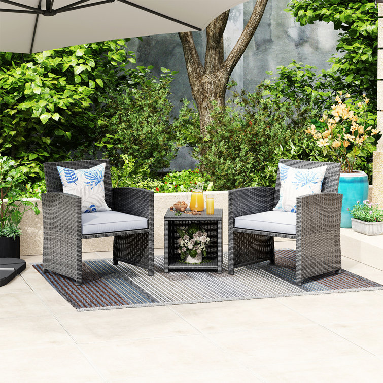 Latitude Run® Rand Polyethylene (PE) Wicker 2 Person Seating Group